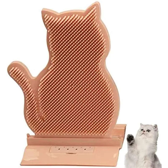 Cat Scratching Massager Toy with Catnip, Cat Wall Angle Massage Brush, Grooming Comb, for Long and Short Hair Cat (Pink)