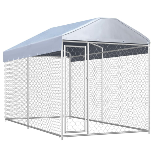 vidaXL Outdoor Dog Kennel with Canopy Top 382x192x225cm Fence Panel Playpen