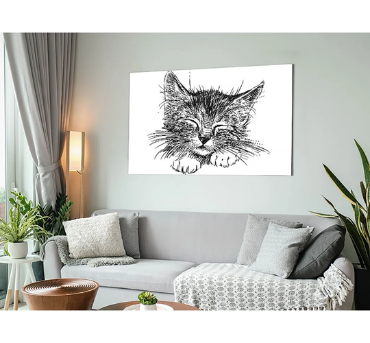 Cute Kitten Face - Unframed Graphic Art on Metal