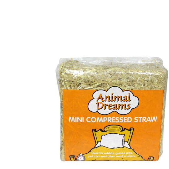 Animal Dreams Compressed Small Pet Bedding Straw (1kg) (Beige) - Beige
