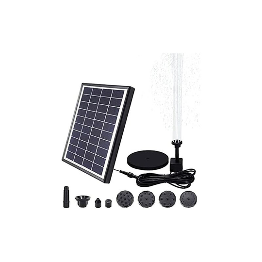 Solar Fountain, 5.5W Solar Water Pump Solar Powered Floating Pump, 6 Spray Submersible Fountain Pump for Small Ponds, Garden Decoration, Pool