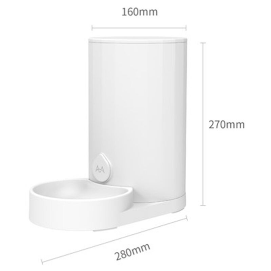 Automatic Food Dispenser with Stainless Steel Bowl, for Low Amount of Food, Cat (Dog) Food Dispenser - 2.5L
