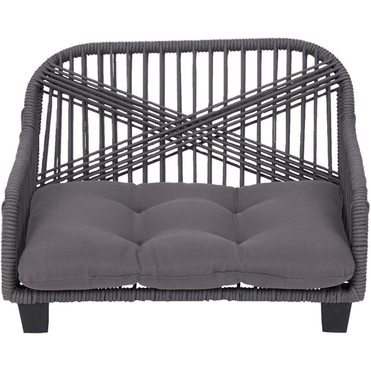 Lachesis Indoor Outdoor Woven Rope Cat or Small Dog Sofa Bed Lounger Water Resistant with Removable Washable Cushion Grey ST-N10007-UK - Brown