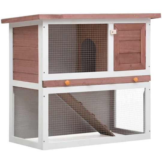 Vidaxl - Outdoor Rabbit Hutch 1 Door Brown Wood Brown