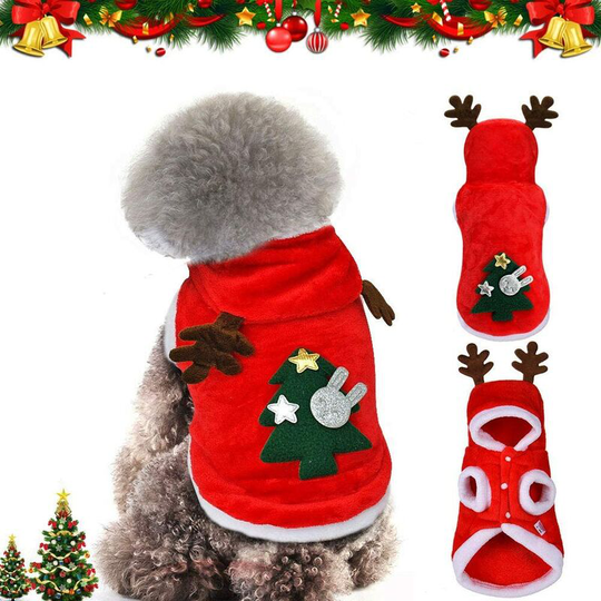 Christmas Dog Clothes, Dog Coat, Small Dogs Costume, Christmas Dog Costume, Winter Pets Hooded Coat Dog Clothes Pet Clothes (xl)