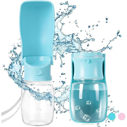 Portable water bottle, lightweight 2 in 1 pet water dispenser