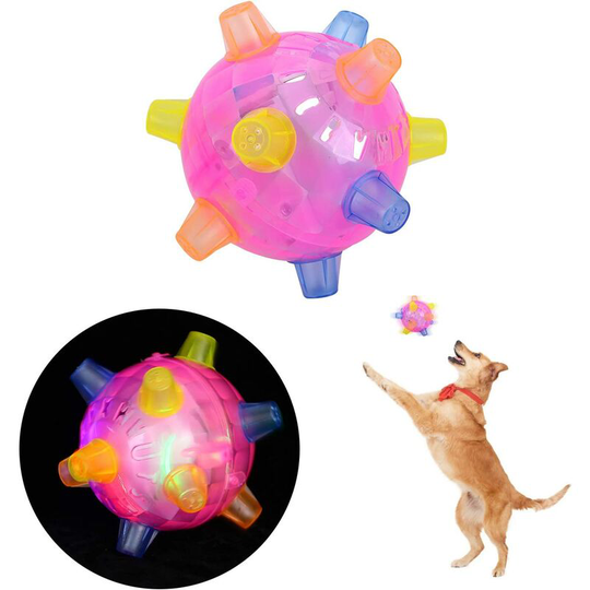 Led Jumping Ball, Animals Cats led Jumping Balls Flashing Jumping Ball for Dogs and Cats Pets - Pink