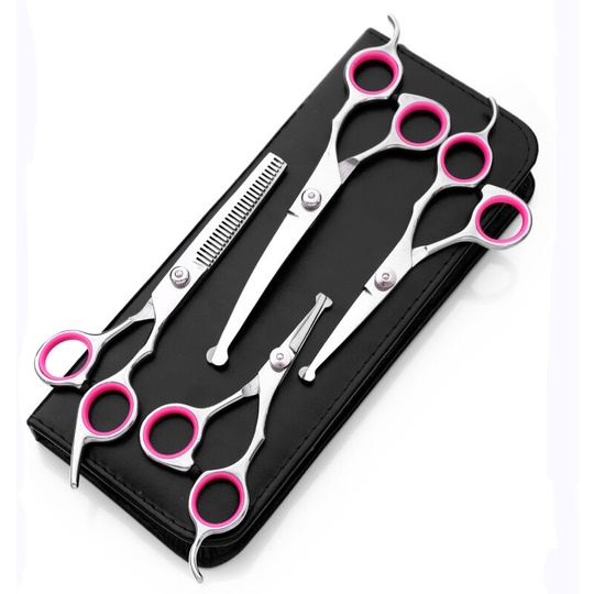 Thsinde - Professional Dog Grooming Scissors Set 4 Pieces Round Head Cat Grooming Scissors Hair Salon