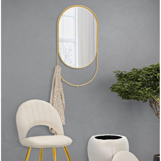 Philbrick Novelty Metal Framed Wall Mounted Accent Mirror in Gold