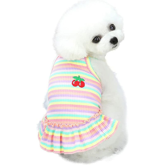 Soekavia - Dog Dress Cute Wedding Pet Skirt Elegant Bowknot Summer Puppy Apparel Clothes Small Medium Girl Dogs Cats Shirts Sundress (Pink-L)