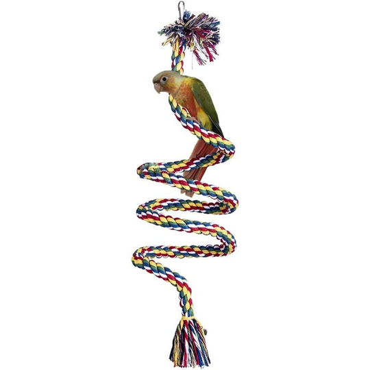 Perle Rare - Parrot Bird Toy, Swing, Parakeet, Climbing Rope, Birdcage Bars, Garden and Window 2m