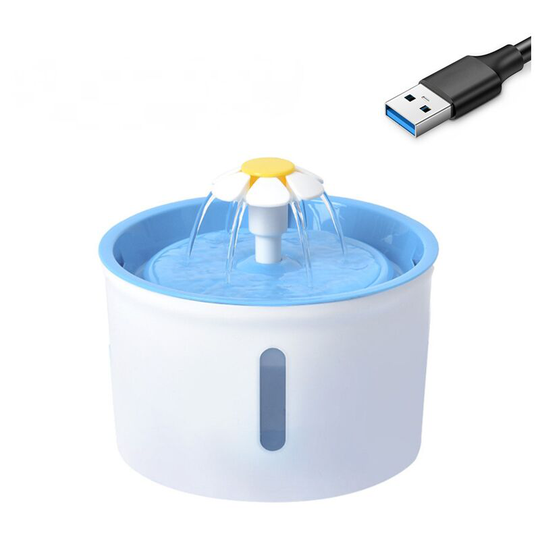 Thsinde - Water Fountain for Cats, Dog Drinker, Super Silent and Automatic, 1.6L - Blue Model + Cushion + - No Adapter