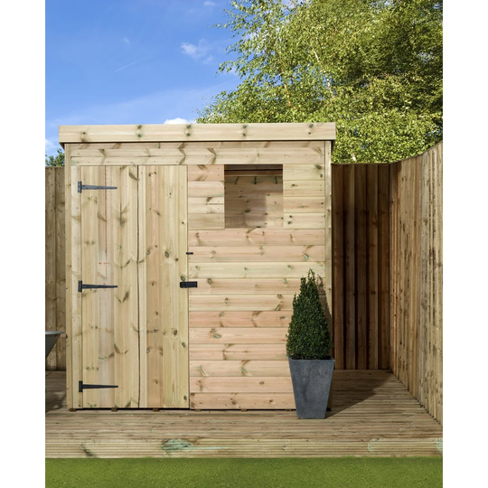 Azusa 6 Ft. W x 6 Ft. D Shiplap Pent Wooden Shed