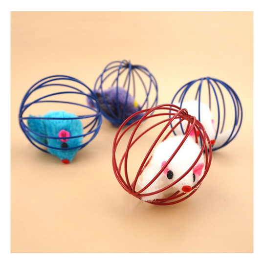 4 pieces of cat toys 6 cm cat catching funny ball simulation mouse cat toy for pet random