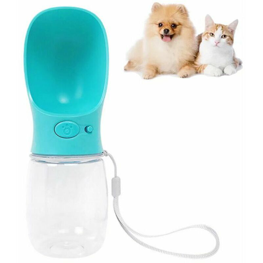 Portable Dog Water Bottle, Pet Food Grade Antibacterial Water Dispenser Leak-Proof Dog Cat Pet Travel Bowl 350ml