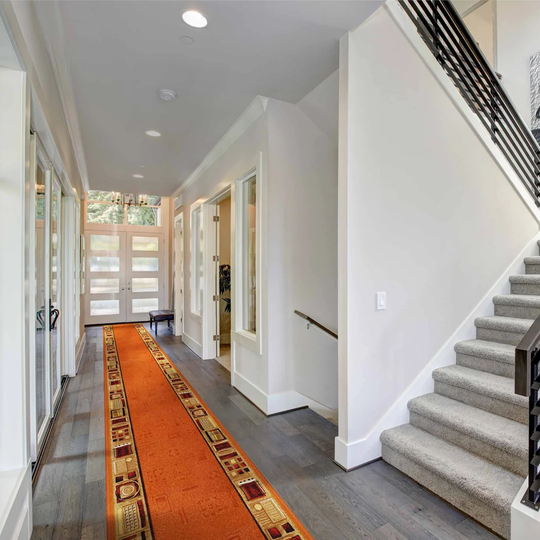 Barberton Looped/Hooked Terracotta Hallway Runner Rug
