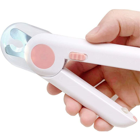 Aougo - Dog Cat Nail Clipper, Professional Pet Claw Clipper, with led Lights and Splash Guard, for Small and Medium Pets (Pink)