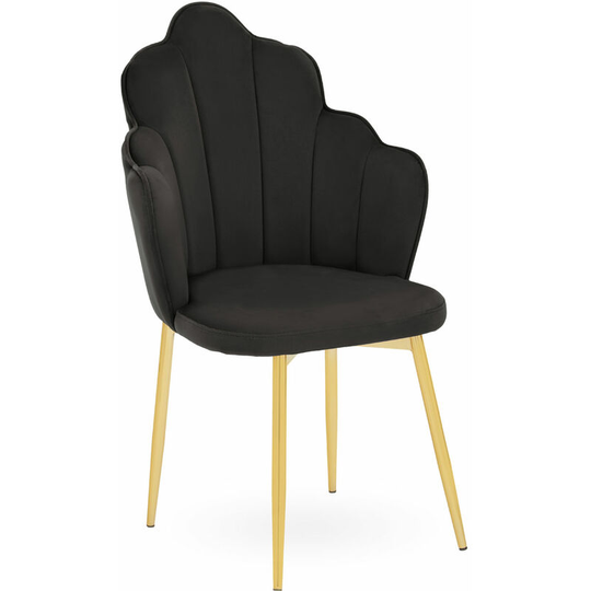 Premier Housewares - Tian Black Velvet Dining Chair