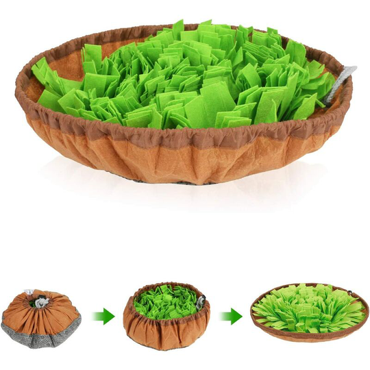 Dog Trainer Mat, Dog Toy Snuffle Feeding Mat, Interactive Dog Toys, Pressure Release, Portable and Washable (Green)