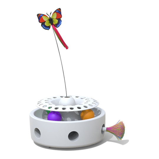 Cat Toy, Indoor Cat Game, Interactive, Automatic, 3 in 1 Games Feather Butterfly Ball for Kitten