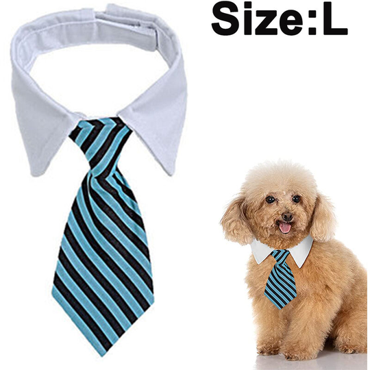 1 Pieces Adjustable Pets Dog Cat Bow Tie Pet Costume Necktie Collar for Small Dogs Puppy Grooming Accessories, black and blue, l
