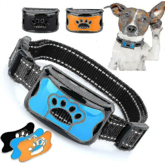 3 In1 Anti Bark Dog Collar Excessive Barking Device Safe Harmless & Humane Anti-bark Training Collar Orange Thsinde
