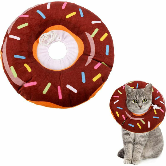 Cat Recovery Collar Comfortable Recovery Collar Protective Collar Dog Collar for Cute Cats (s, Rosquillas)