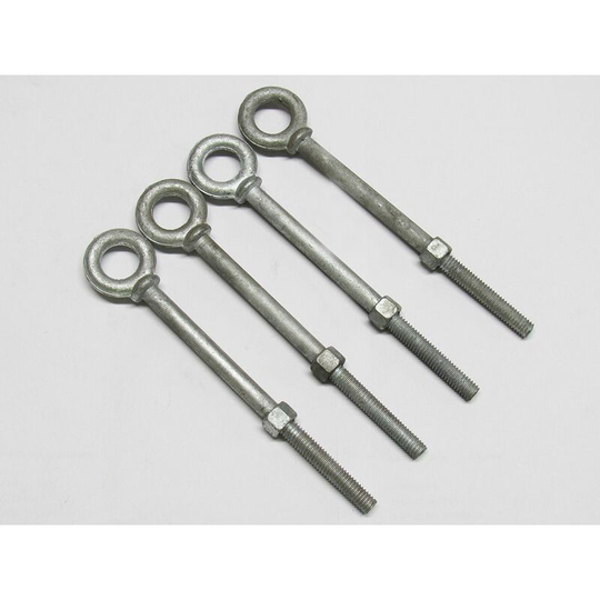 Securefix Direct - X4 1/2' x 6' Galvanised Longshank Eyebolts with Nut - 13MM x 152MM Shoulder Collared