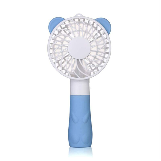 Rechargeable Mini Pocket Fan Portable usb Small Fan Creative Rabbit Handle Fan Student Air Conditioning Fan Small Cool Bear (Blue) 197