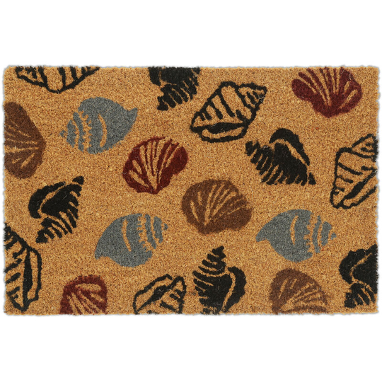 Sea Shells Rabbit Doormat Coir Rubber, 40 x 60 cm, Door Mat Inside & Outside, Non-Slip, Natural Coir