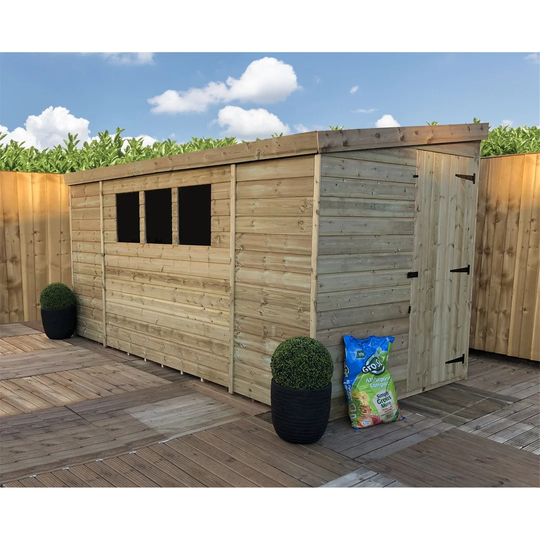 Reinholds 14 ft. W x 5 ft. D Solid Wood Garden Shed