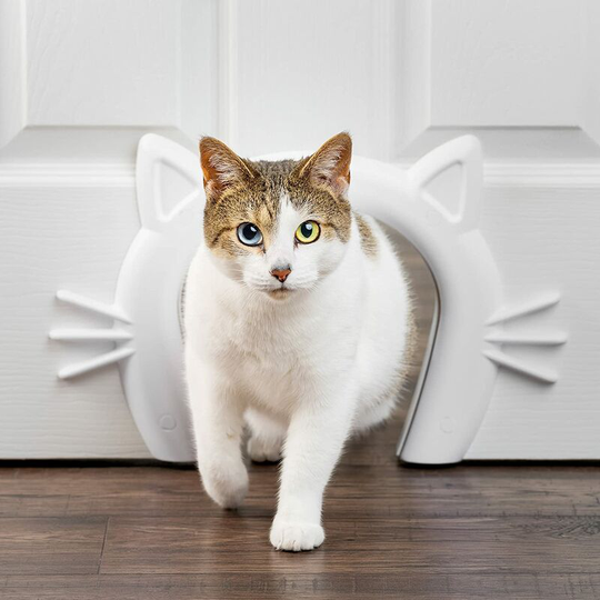 Perle Rare - Cat Corridor Cat Doorway, Suitable for Small, Medium and Large Cats, Provides Individual Access to Litter and Food, Customizable White