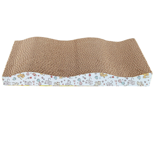 Pet Scratching Board with Catinp Cat-Scratcher Cardboard Lounge Bed Scratcher Pad Corrugated/Curved/Flat/S-shaped Optional Design