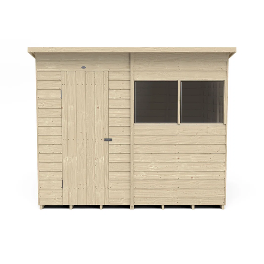 Overlap Pressure Treated 8X6 Pent Shed in , Natural Timber