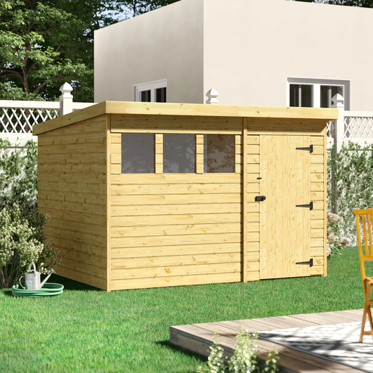 Kempf 9 ft. 10 in. W x 7 ft. 8 in. D Solid Wood Garden Shed