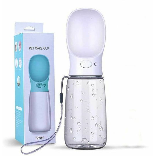 Dog Water Bottle Deckon Portable Travel Bottle Dog and Cat Pet Travel Water Drink Bottle (350ml, White)