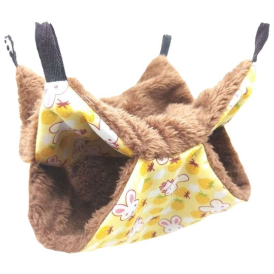 Winter Small Animals Cage Hammock Warm Bunk Bed Sugar Glider(Yellow)