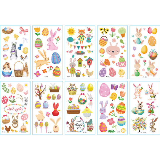 Easter Stickers, Electrostatic Label, Easter Eggs, Rabbit, Carrot, For Window, Glass, Home Wall Decor