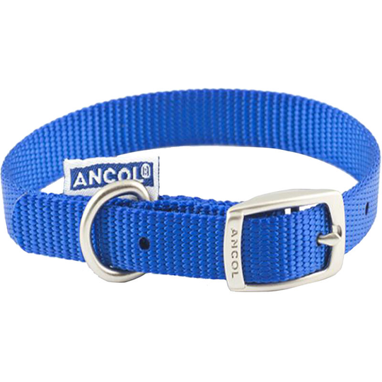Ancol - Pet Products Heritage Buckle Fasten Weatherproof Dog Collar (45-54cm (Size 6)) (Blue) - Blue