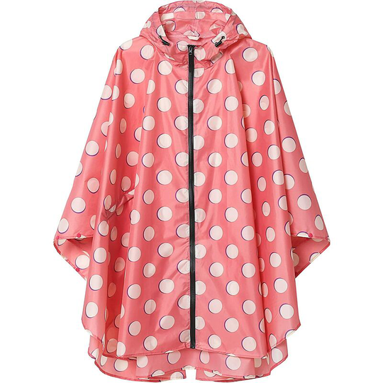 Kartokner - Rain Poncho Jacket Coat Hooded for Adults with Pockets, Free Size (Pink Polka Dot)