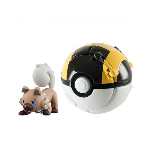 (Rockruff) Pokemon Poke Ball Action Figure Model Toys Pikachu Charmander Litten Rockruff