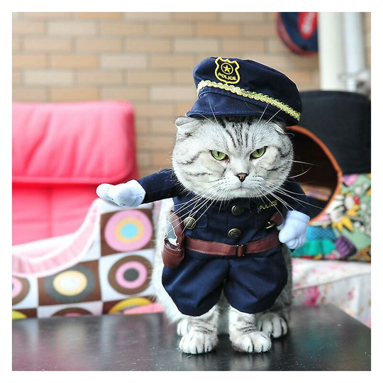 Dog Costume Pet Christmas Party Outfit Cats Policeman Playing Guitar Cosplay Clothes Police S