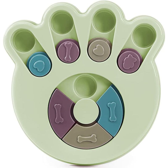 Dog Toy Puzzle Feeder, Educational Dog Toy, Interactive Dog Toy, Interactive Treat Dispenser, Improve iq Dog Feeder (Foot Verde)