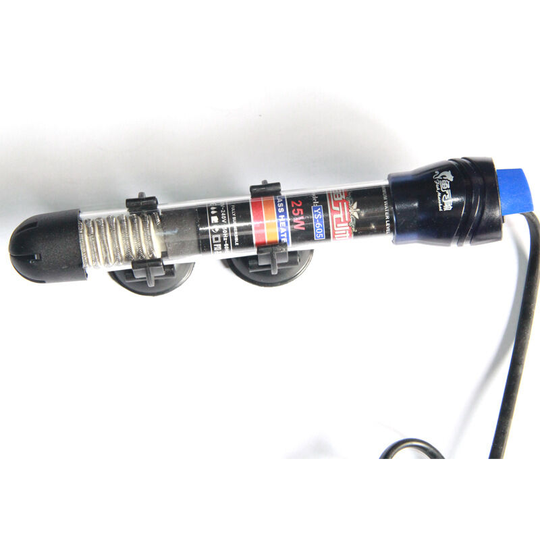 Mini Aquarium Automatic Submersible Water Heater Thermostat Aquarium Heater Quartz Tube Water Heater with Suction Cup, 25W