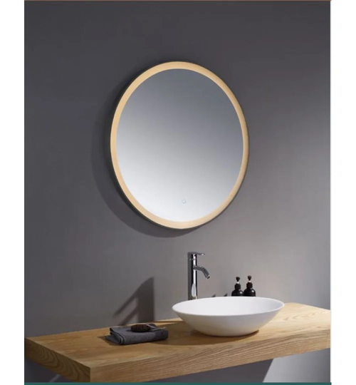 Kartell Tetbury 800mm Round Black Edge LED Mirror