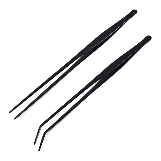 Sunrain Aquarium Stainless Steel Tweezers Straight and Curved Tweezers Set Compatible with Fish t