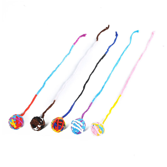 3 Pcs Cat Toy Yarn Ball Funny Cat Bell Ball Colorful Yarn Yarn Balls with Rope Pet Cat Chew Ball Scratch Toys for Cats Kitten Pet