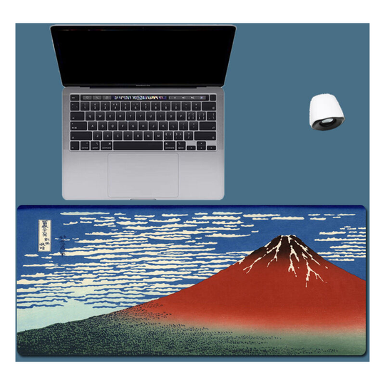 Gaming mouse pad, non-slip rubber base soft fabric mouse pad, Japanese style mouse pad with 27 Ukiyo-e scenes (Japanese style 24, 300*800*3) - Muff