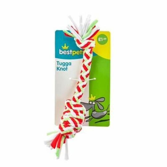 Best Pets - Tugga Knotted Rope Dog Toy (One Size) (Red/White/Green) - Red/White/Green