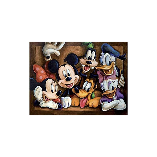 DIY 5D Diamond Painting Kits for Adults, Disney Mickey Mouse and Donald Duck Full Drill Crystal Rhinestone Embroidery for Wall Decor, 40 * 30cm